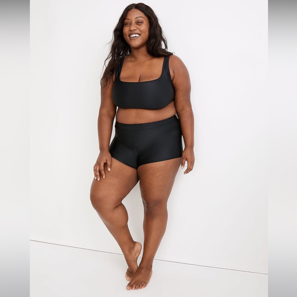 NWT Madewell Plus Madewell Second Wave Bikini Shorts Bottom - 4X - Black
